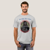 主を賛美するハリバイの魚とチップ Tシャツ (正面フル)