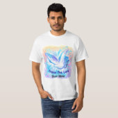 主を賛美する鳩のキリスト教 Tシャツ (正面フル)