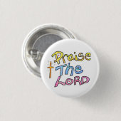 「主を賛美する」キリスト教の信仰引用文白 缶バッジ (正面&裏面)