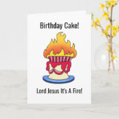 主イエスおもしろいは火の誕生日カード カード (黄色い花)