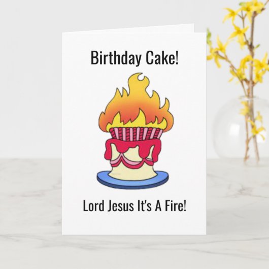 主イエスおもしろいは火の誕生日カード カード (黄色い花)