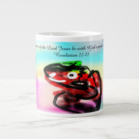 主イエスの恵みは神の民と共にある。 ジャンボコーヒーマグカップ (正面)
