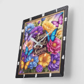 主イエス救い主の花 スクエア壁時計 (傾斜)