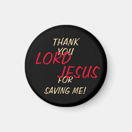 「主イエス様に感謝救する」ブラック マグネット