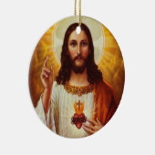 主イエス・キリストおよび神聖なハート セラミックオーナメント (右)