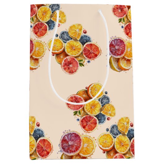 主エレガント絞りシッ結婚タンブライダルシャワー ミディアムペーパーバッグ (正面)