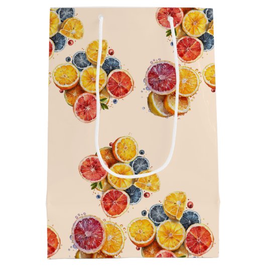 主エレガント絞りシッ結婚タンブライダルシャワー ミディアムペーパーバッグ (裏面)