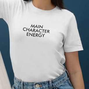 主キャラクターエネルギー   女性のかわいい白モダン色 Tシャツ