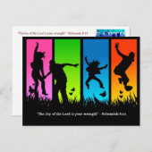 主キリスト教の葉書ネヘミヤの喜び8:10 ポストカード (正面/裏面)