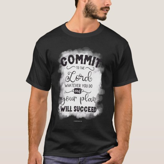 主キリスト教聖書聖句Constriciousにコミット Tシャツ (正面)