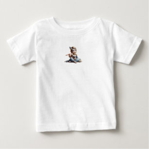 主クリシュナデザインTシャツベビーと子供用 ベビーTシャツ