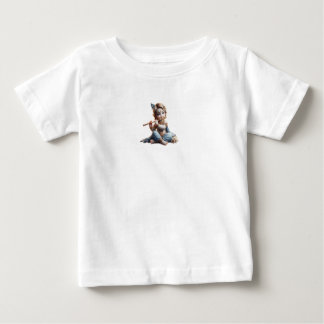 主クリシュナデザインTシャツベビーと子供用 ベビーTシャツ