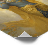 主クリシュナ遊のフルート黄金の芸術 ポスター (角)