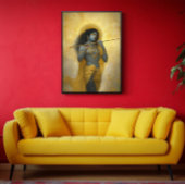 主クリシュナ遊のフルート黄金の芸術 ポスター