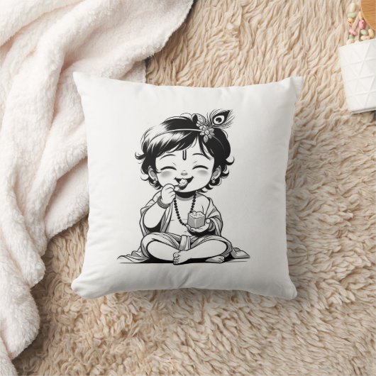 主クリシュナ クッション (ブランケット)