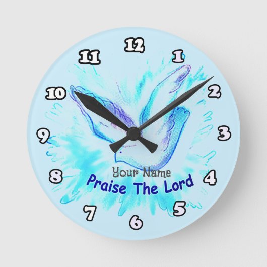 主クリスチャン時計を褒める ラウンド壁時計 (正面)