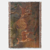 主シカの子鹿 スローブランケット (正面縦)