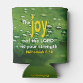 主ネヘミヤの喜び8:10聖なる書物、 経典 缶クーラー (裏面)