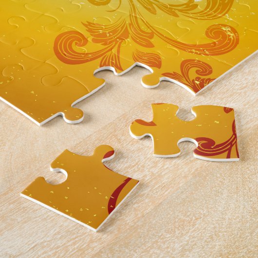 主ノートおよびクレフ、音符記号が付いているサクソフォーン ジグソーパズル (側面)