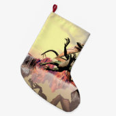 主ノートが付いているサクソフォーン ラージクリスマスストッキング (正面 (吊り時))