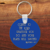 主バイブル引用文Tシャツにコミット キーホルダー (正面)
