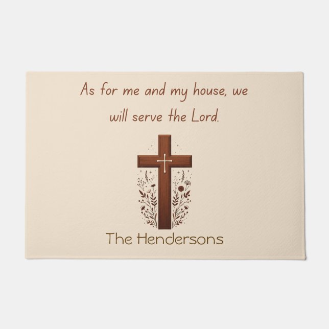 主パーソナライズされたに仕え ドアマット (正面)