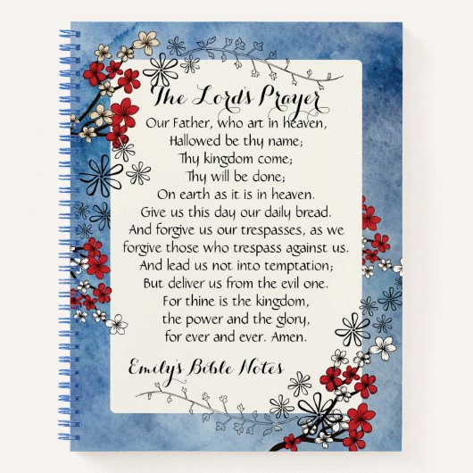 主パーソナライズされたの祈りの言葉入り手帳 ノートブック (正面)