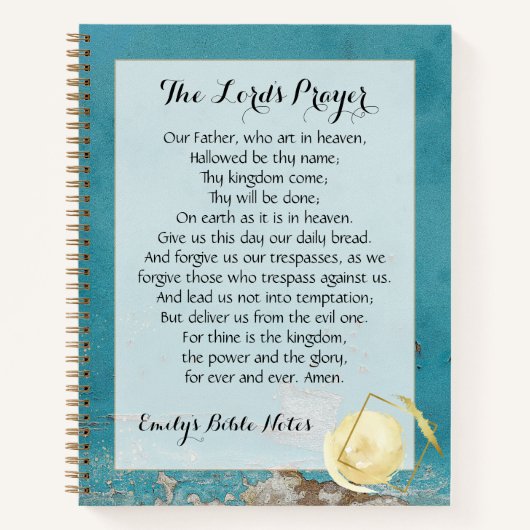 主パーソナライズされたの祈りの言葉入り手帳 ノートブック (正面)