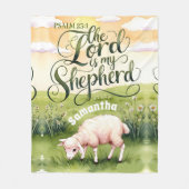 主パーソナライズされたは私の羊飼いのクリスチャン フリースブランケット (正面)