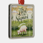 主パーソナライズされたは私の羊飼いのクリスチャン メタルオーナメント (右)