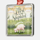 主パーソナライズされたは私の羊飼いのクリスチャン メタルオーナメント (左)
