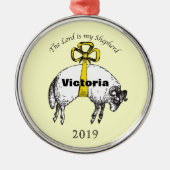 主パーソナライズされたは私の羊飼いの詩篇23 メタルオーナメント (正面)