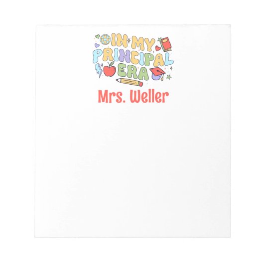 主パーソナライズされたレトロ新学期時代 ノートパッド (正面)