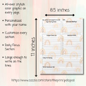 主パーソナライズされた務日替え一覧レインボー ノートパッド