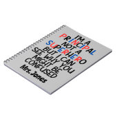 主パーソナライズされた要レッド・ブルー・ブラック・スーパーヒーロー ノートブック (左側)