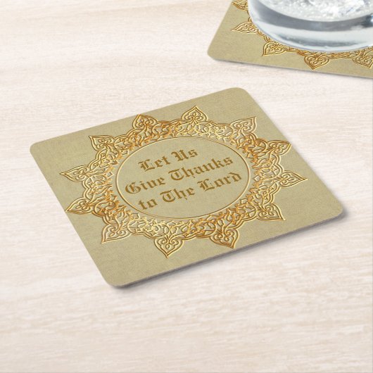 主与えに感謝していしよう スクエアペーパーコースター (アングル)