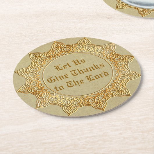 主与えに感謝していしよう ラウンドペーパーコースター (アングル)