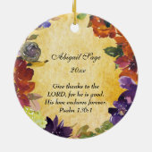 主与えに感謝してい感謝する セラミックオーナメント (裏面)