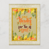 主与え感謝していによ、彼は善だから シーズンポストカード (正面)