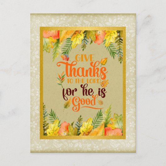 主与え感謝していによ、彼は善だから シーズンポストカード (正面)