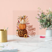 主与え感謝していに向かって秋のカボチャ アクリルサイン (ウェディング)