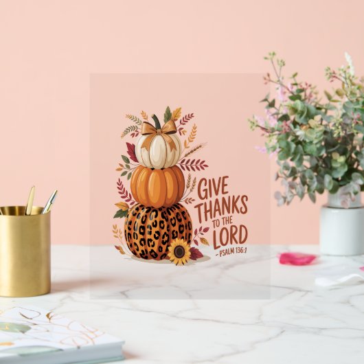 主与え感謝していに向かって秋のカボチャ アクリルサイン (ウェディング)
