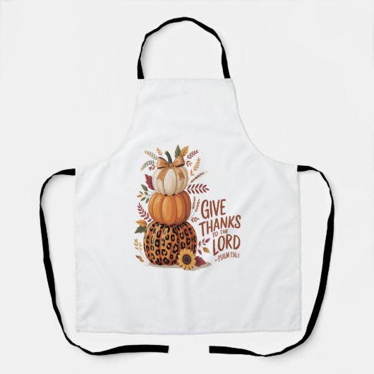 主与え感謝していに向かって秋のカボチャ エプロン (正面)
