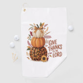 主与え感謝していに向かって秋のカボチャ ゴルフタオル (インサイチュ)