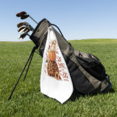 主与え感謝していに向かって秋のカボチャ ゴルフタオル (グリーン)