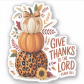 主与え感謝していに向かって秋のカボチャ シール (正面)