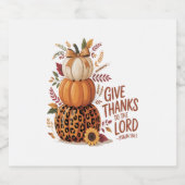 主与え感謝していに向かって秋のカボチャ スパークリングワインラベル (シングルラベル)