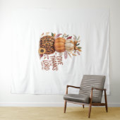 主与え感謝していに向かって秋のカボチャ タペストリー (インサイチュ(横))