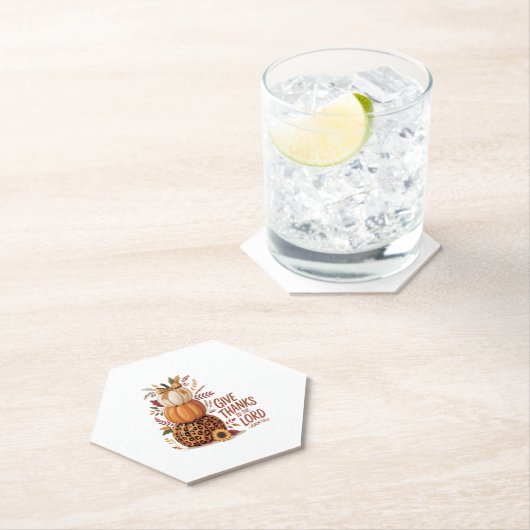 主与え感謝していに向かって秋のカボチャ ペーパーコースター (インサイチュ)