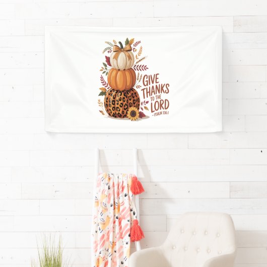 主与え感謝していに向かって秋のカボチャ 横断幕 (インサイチュ)